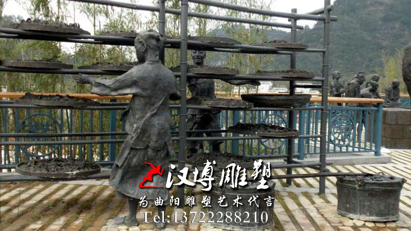 民俗文化茶文化主题人物雕塑——汉博雕塑
