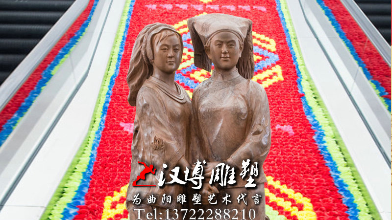 人物雕塑,仿铜雕像,客家主题铜雕