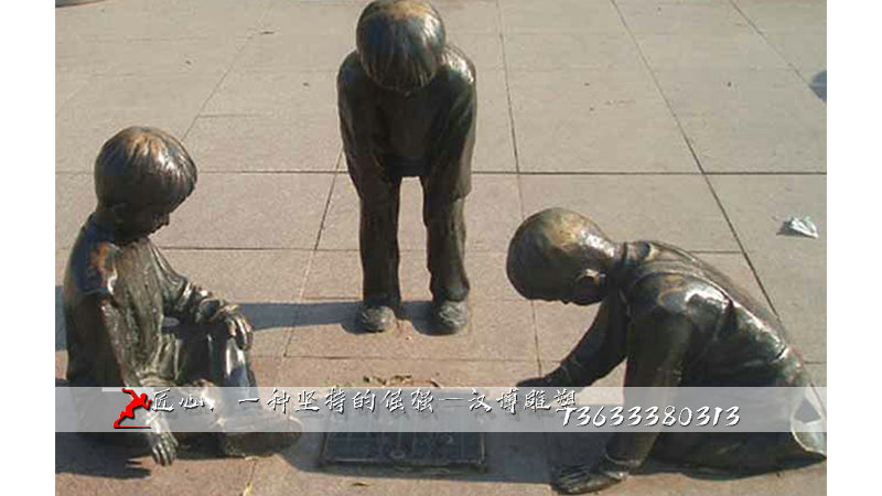 下象棋铜雕,传统文化雕塑,象棋文化雕像