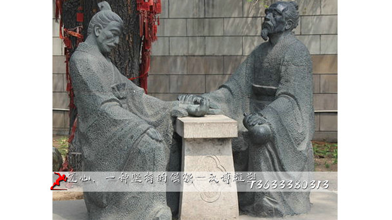 扁鹊行医雕像,传统文化雕塑,扁鹊人物石雕