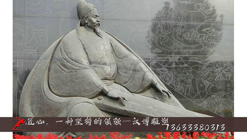 李商隐石雕像,历史名人雕塑,传统人物塑像