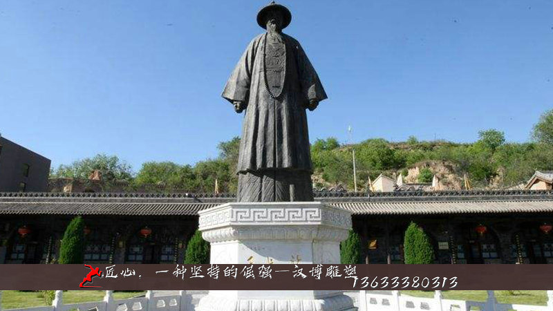 园林景观石雕,人物雕塑,于成龙雕像