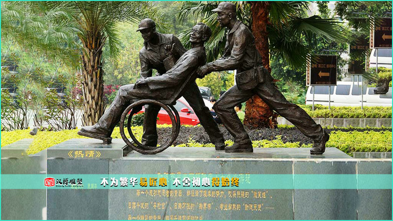 军人铜雕,人物雕像定制,步行街雕塑