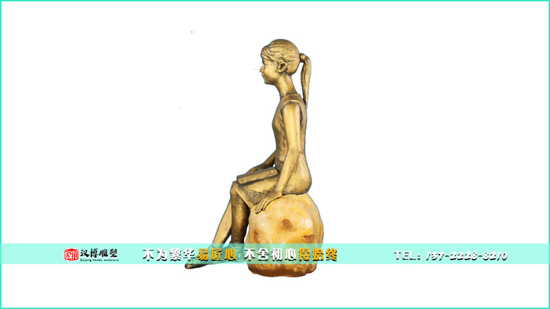 人物铜雕,女孩雕像,校园雕塑