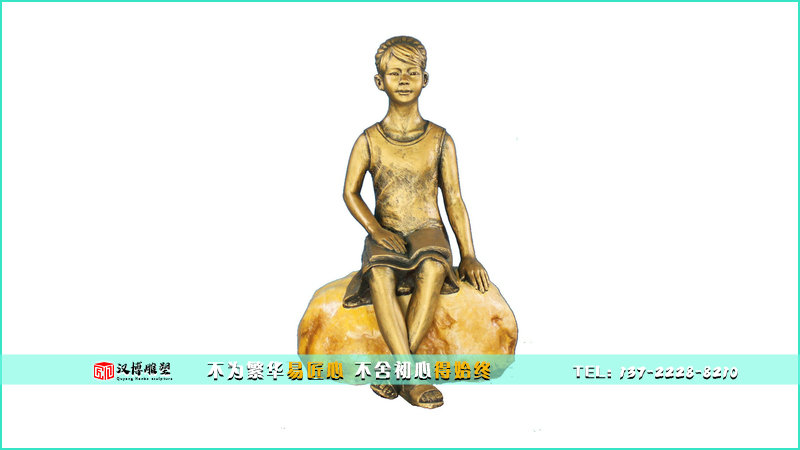 学生铜雕,读书雕像,现代艺术雕塑