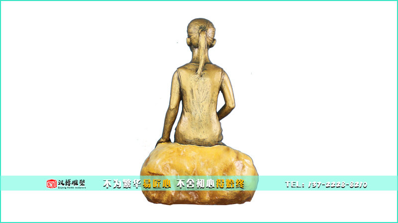 现代工艺铜雕,女孩雕像,铸铜雕塑