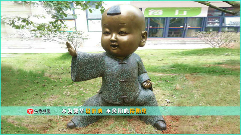 现代工艺铜雕,男孩雕像,城市雕塑