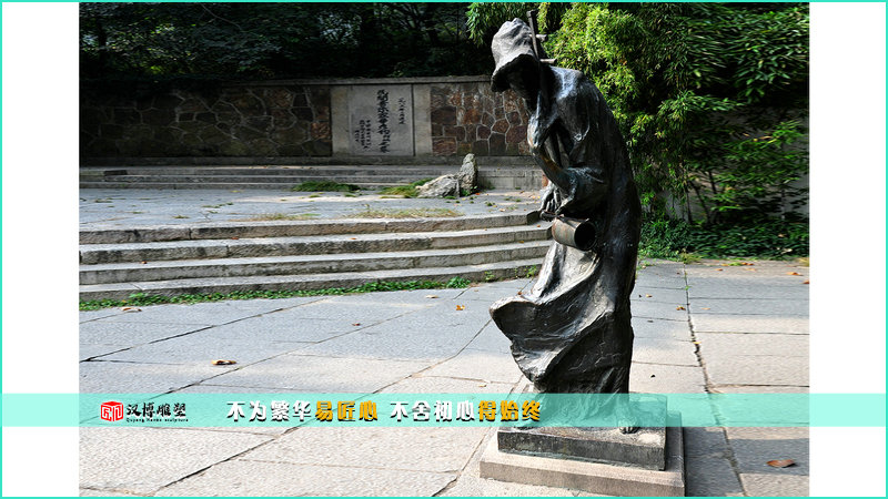 现代工艺铜雕,拉二胡雕像,景观雕塑