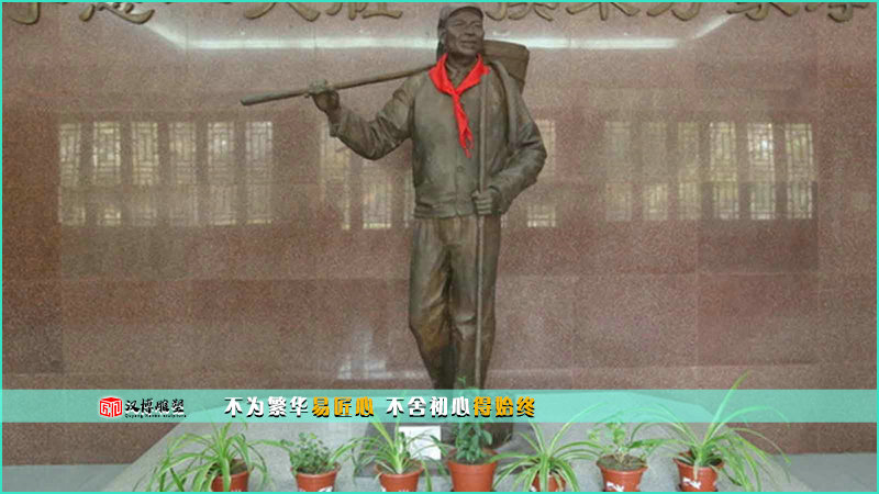 传统工艺铜雕,工人雕像,景观雕塑