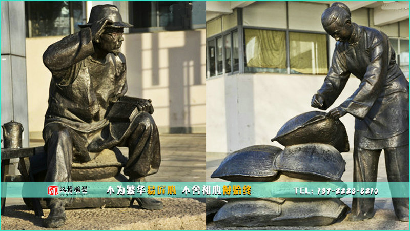 民间生活铜雕,读书雕像,铸铜雕塑