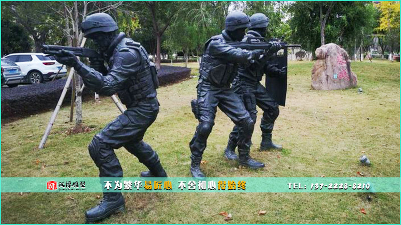 现代工艺铜雕,军人雕像,公园雕塑
