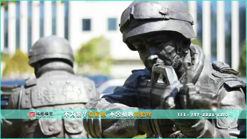 传统工艺铜雕,射击雕像,城市雕塑