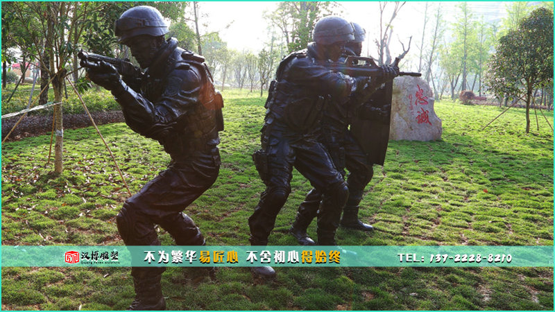 武警铜雕,人物雕像,户外雕塑
