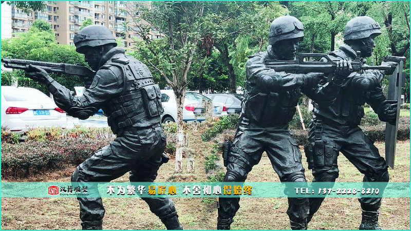 城市铜雕,射击雕像,铸铜雕塑